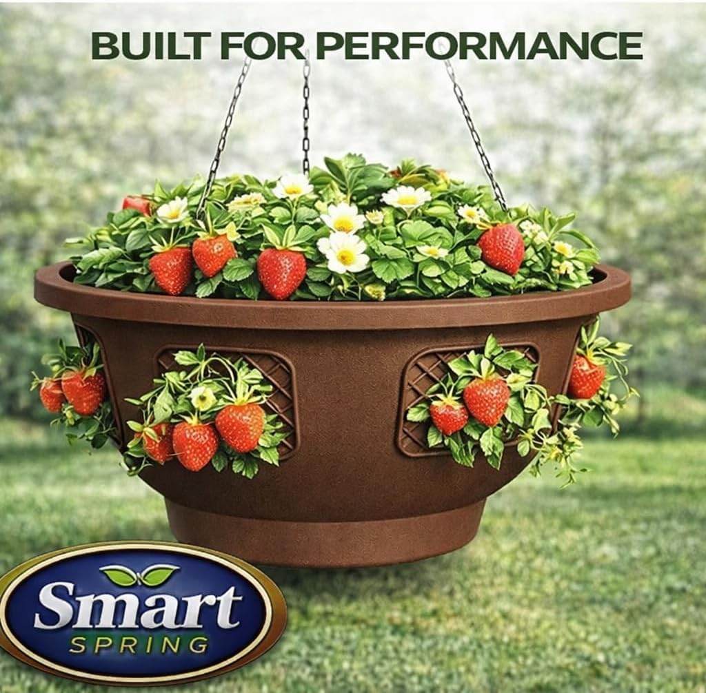 Ultimate Hanging Baskets - Strawberry, Tomato, Flower, and Herb Outdoor Planters - Use Garden Pots for Growing Plants