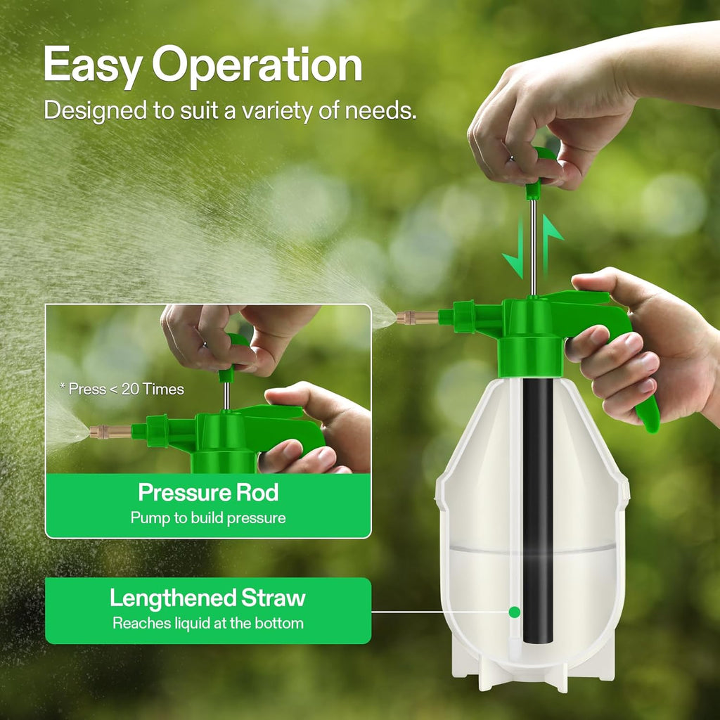 VIVOSUN 50oz Pump Sprayer, Handheld Garden Water Sprayer Bottle | with Adjustable Brass Nozzle, for Spraying Plants