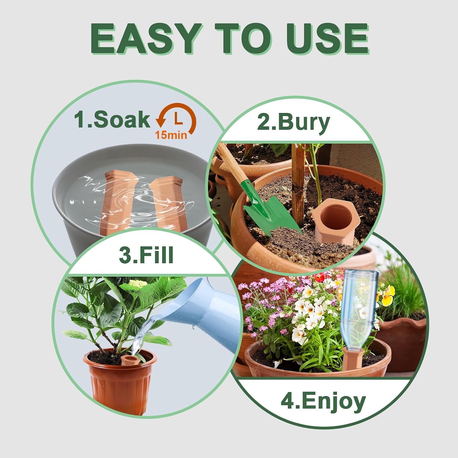 16 Pack Terracotta Plant Watering Spikes, Self-Watering Stakes for Wine Bottles, Porous Clay, Reusable (Red A)