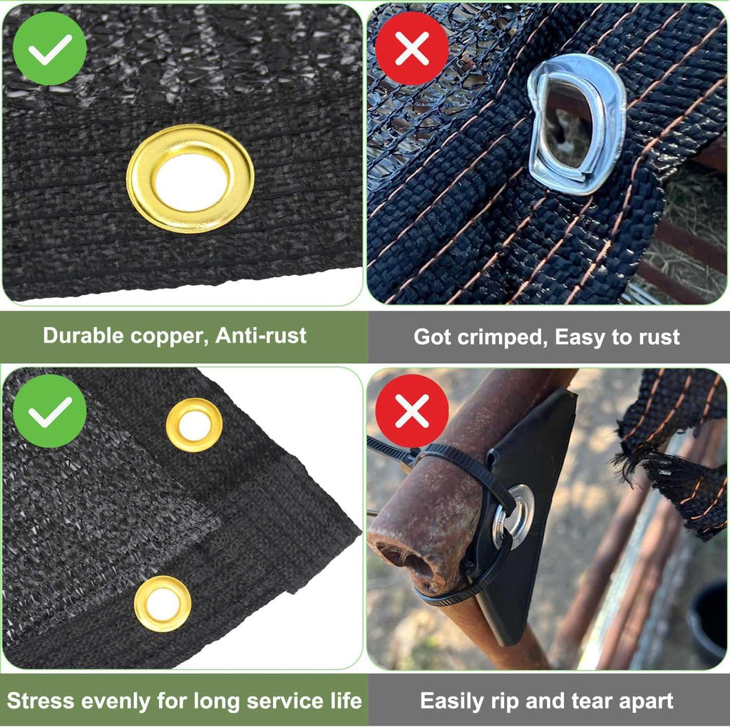Mklsit 70% Shade Cloth for Garden, 20x20 FT Breathable Sun Shade Mesh Tarp | UV Resistant, Patio Sunshade Net with