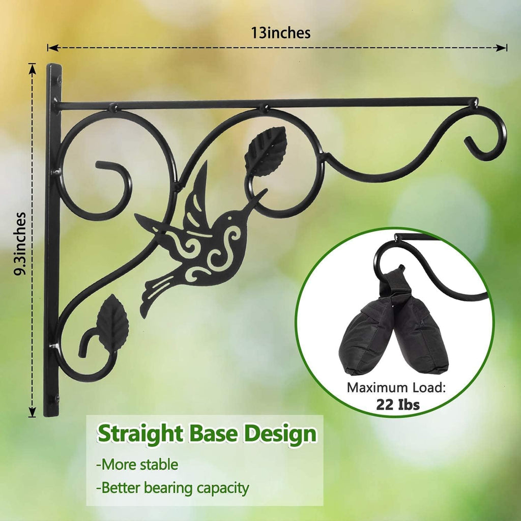 Vumdua Hanging Plants Bracket, 4 Pack 12 inch Wall Planter Hook with Iron Screws Included, Decorative Plant Hanger for