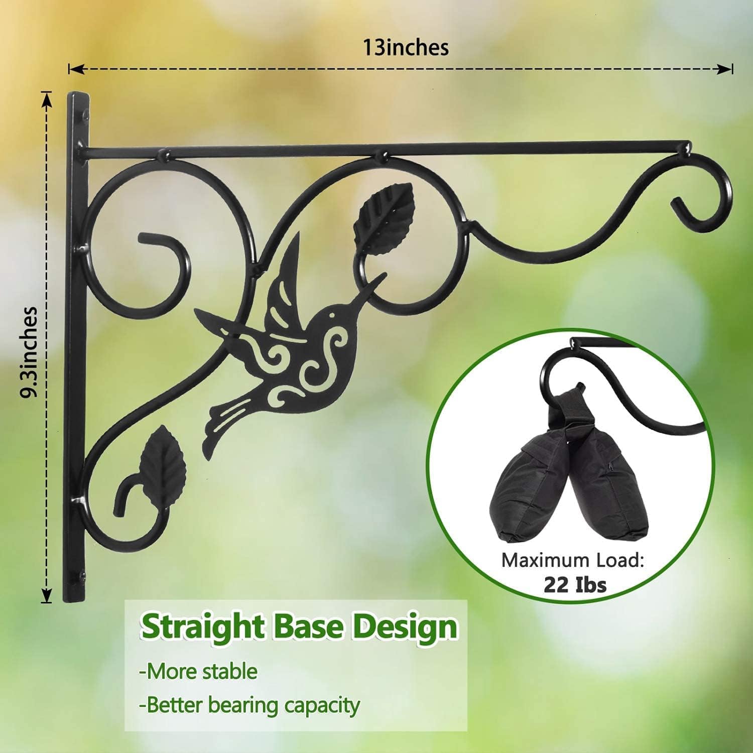Vumdua Hanging Plants Bracket, 4 Pack 12 inch Wall Planter Hook with Iron Screws Included, Decorative Plant Hanger for