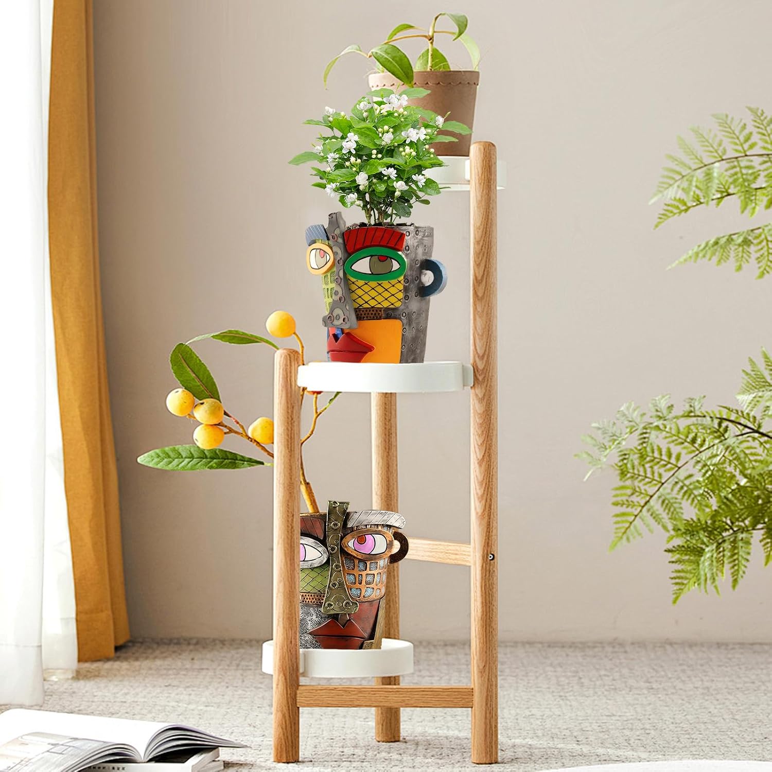 Brutalist Abstract Face Planters Pots Abstract Flower Pot (Modern) | Funny Planters Decoration Flower Resin Face Flower