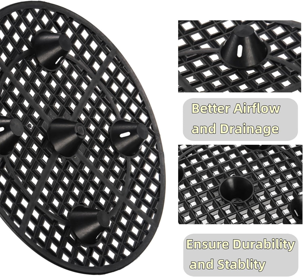 Tlence 15 PCS Plant Level Pot Elevator, 12 inch Plastic Potted Plant Stands, Large Patio Planter Riser Holder, Deck