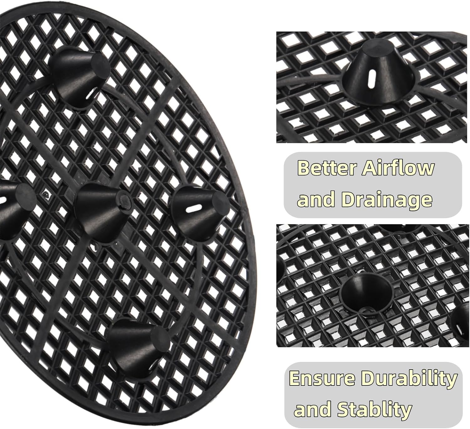 Tlence 15 PCS Plant Level Pot Elevator, 12 inch Plastic Potted Plant Stands, Large Patio Planter Riser Holder, Deck