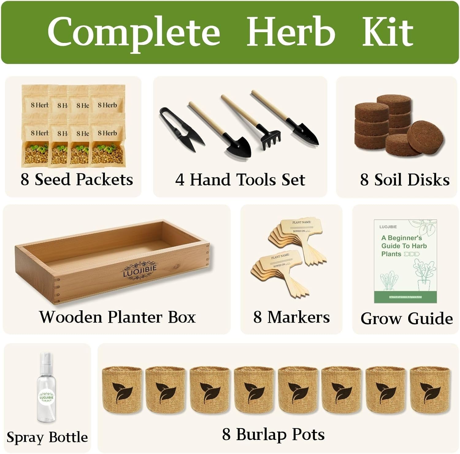 Indoor Herb Garden Start Kit - Unique Gifts for Women, Mothers Day Gifts, Easy House Plant- Birthday for Women,House