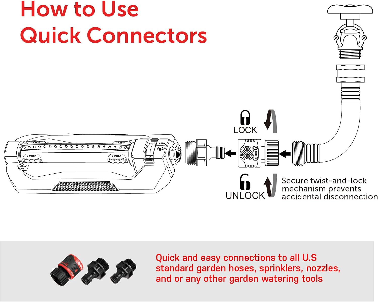 Eden 96216 Heavy Duty Turbo Oscillating Sprinkler, Covers Up to 4,900 sq. ft., 20 Precision Nozzles, Aluminum Base