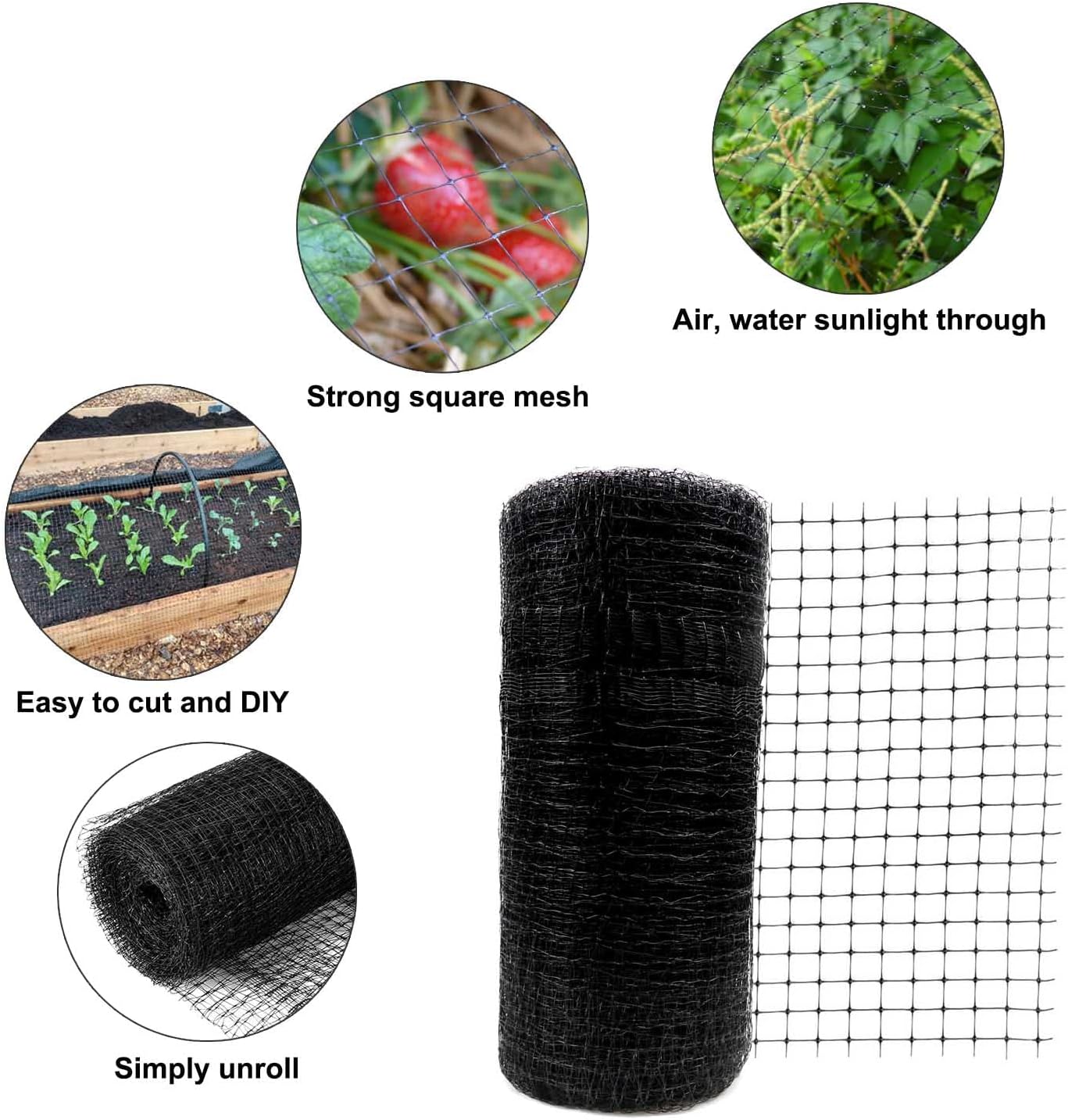KLEWEE Bird Netting, 13 x 50 FT Heavy Duty Garden Netting | Deer Netting Fence for Plants Vegetables Fruit Trees, from