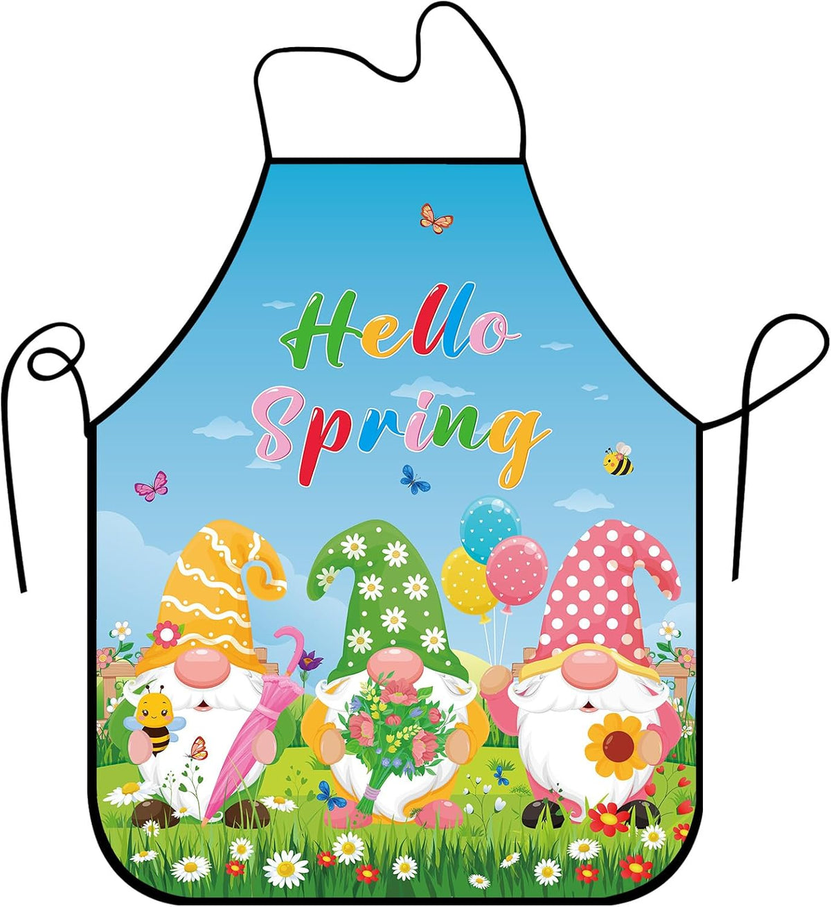Funny Seasonal Holiday Apron, Adjustable Kitchen Cooking Apron for Women Men BBQ Baking Gardening Party Supplies