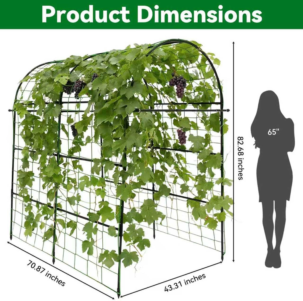 Garden Arch Trellis for Climbing Plants Outdoor - 83" H*71" W*43" L Large Rustproof Garden Trellis, Heavy Duty Grape