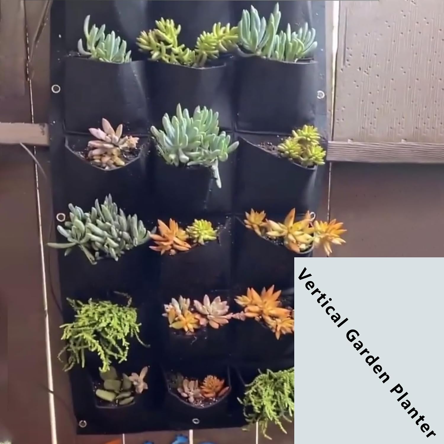 ZOENHOU 2 Pack Total 36 Roomy Pockets Vertical Garden Planter, Wall-Hanging Flower Pot Bags, Felt Wall Mount Balcony