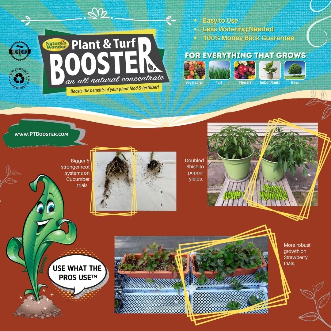 Nature's Wonder Plant & Turf Booster, 30 oz | Organic Soil Conditioner & Root Booster for Plants - Concentrated Liquid