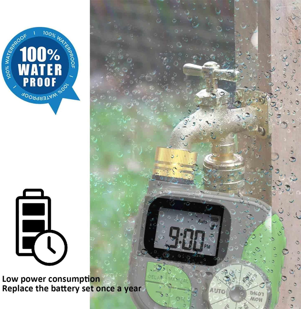 Drip Irrigation System with Water Timer Auto Watering System for Garden 5/16“ID and 1/4 Inch Pipe 162ft Adjustable