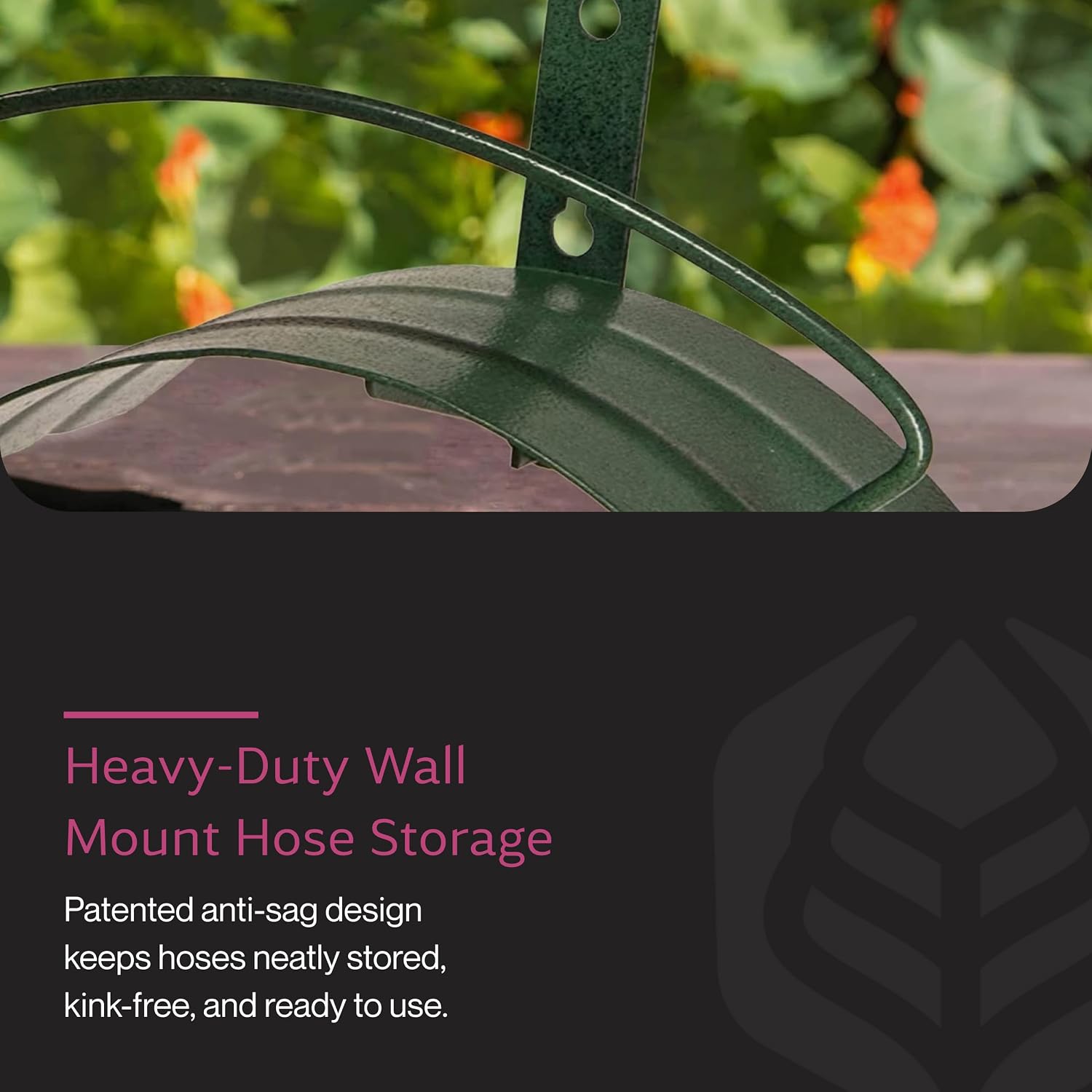 Yard Butler Heavy Duty Wall-Mounted Hose Hanger - Classic Design, Green | Heavy Duty Wall-Mounted Hose Hanger, Holds Up