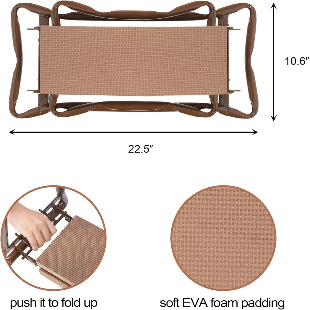 Garden Kneeler and Seat Folding Kneeling Bench Stool with Tool Pouches Soft EVA Foam for Gardening,Asiento Garden