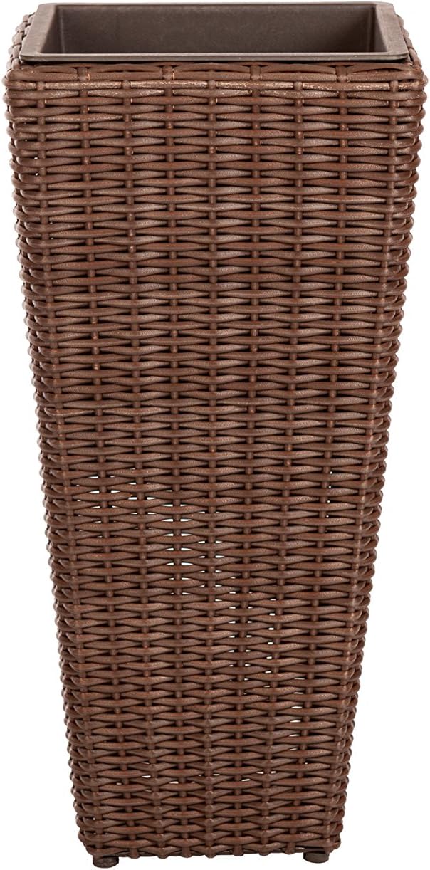 62501 Alto Wicker All-Weather Planter Set with Liners Tall Plant Decor Box for Outdoors Patio Herb Garden Furnishings