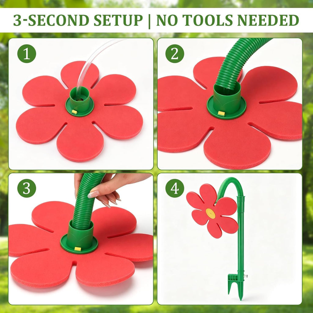 Crazy Daisy Sprinkler,360° Rotating Dancing Crazy Daisy Water Sprinkler for Lawn Garden, Funny Sunflower Water