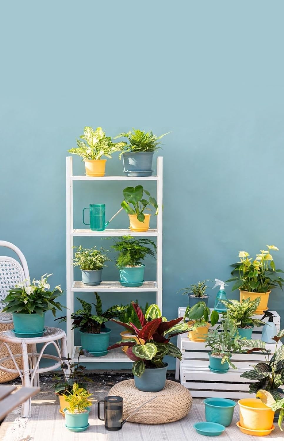 7 inch Plant Pots, 6 Pack Flower Pots,Planters for Indoor Outdoor Plants, Planters with Drainage Hole and Tray
