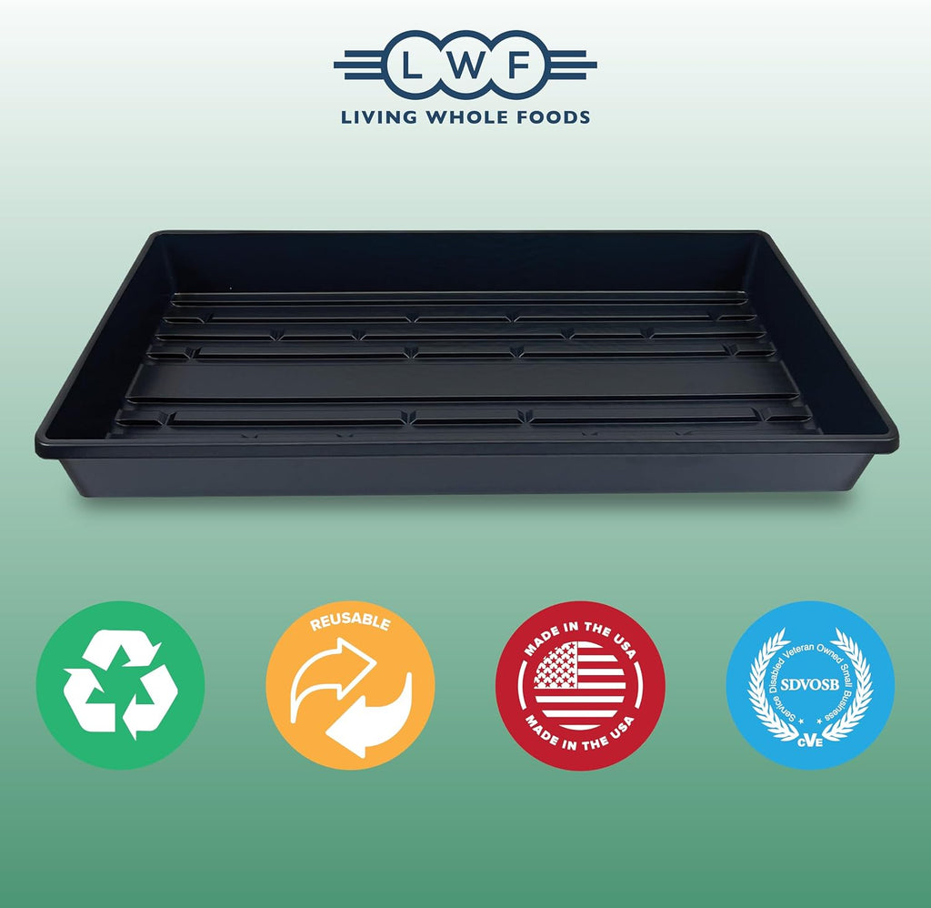 5 Pack of Durable Black Plastic Growing Trays (Without Drain Holes) 21" X 11" X 2" - Flowers, Seedlings, Plants