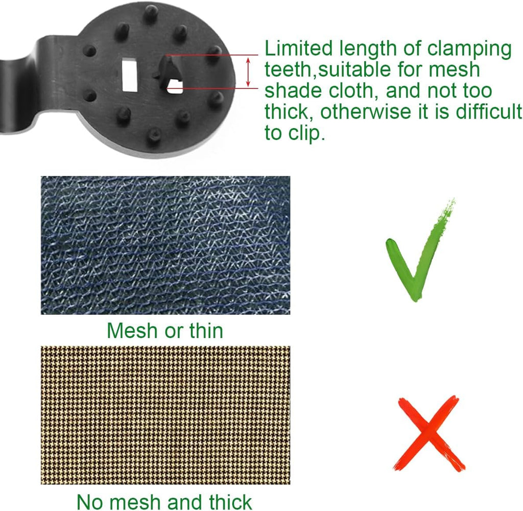100Pcs Shade Cloth Clips Plastic Heavy Duty Sun Shade Lock Grip | UV Resistant Fasteners for Sun Shade Net, Garden