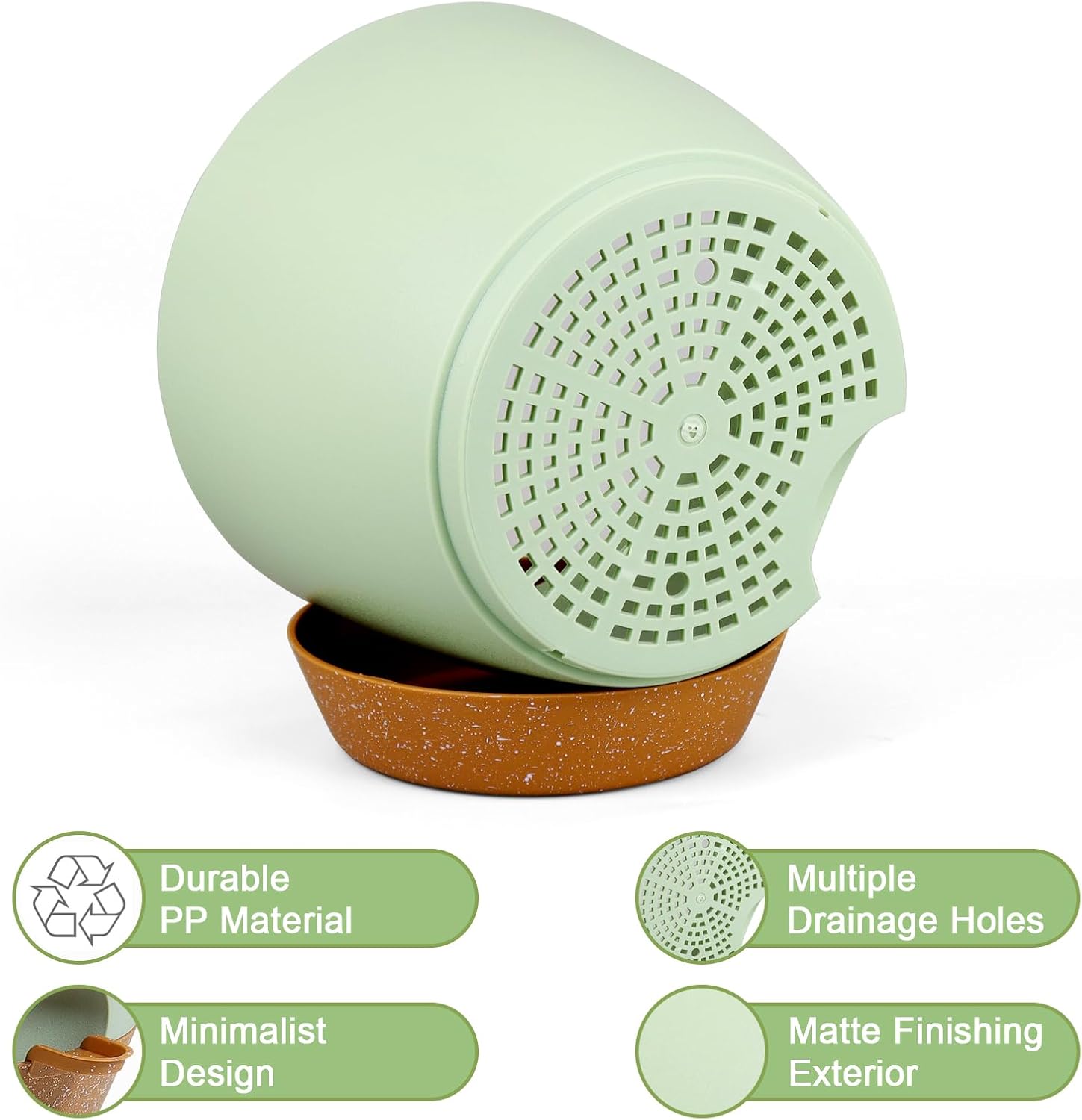 WSMKSZ 10/9/8 inch Self Watering Pots, Planter, Plant Pots with Mesh Drainage Holes for Indoor Outdoor Garden Plants