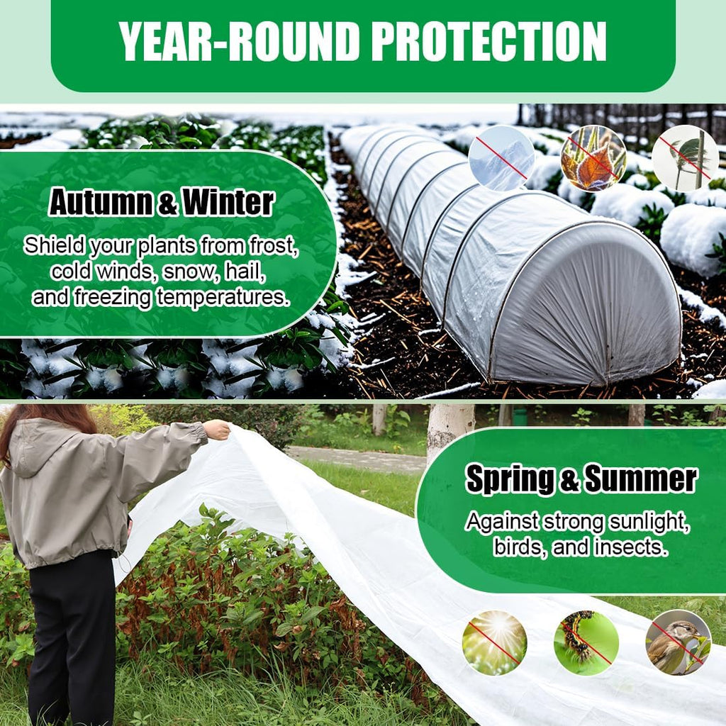 RooTrimmer Frost Covers Protection for Outdoor Plants 10Ft x 50Ft, Plant Blankets Freeze Cloths for Spring