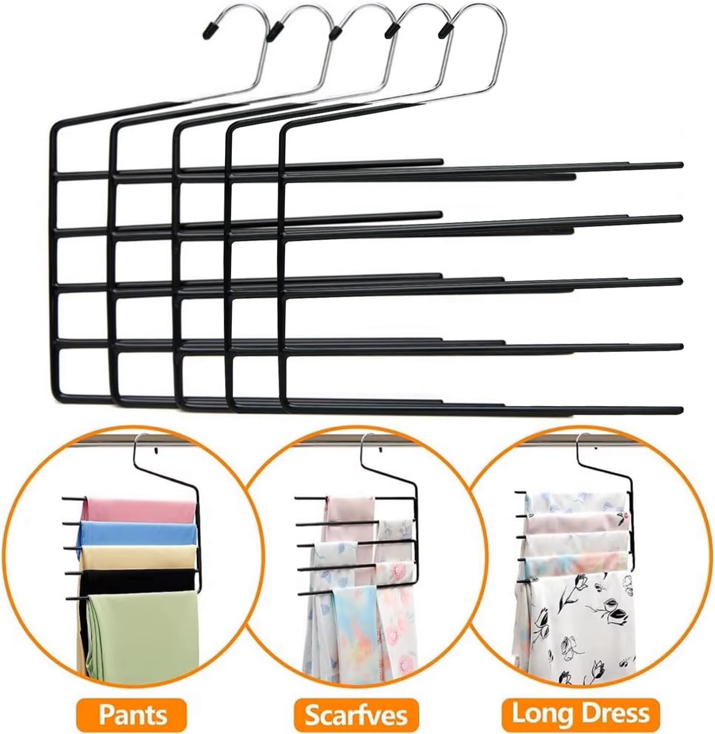 5 Pack 5-Tier Garden Flag Hangers, Garden Flag Storage Heavy Duty Multi Layers Space Saving, Organizer Holder, Non-Slip