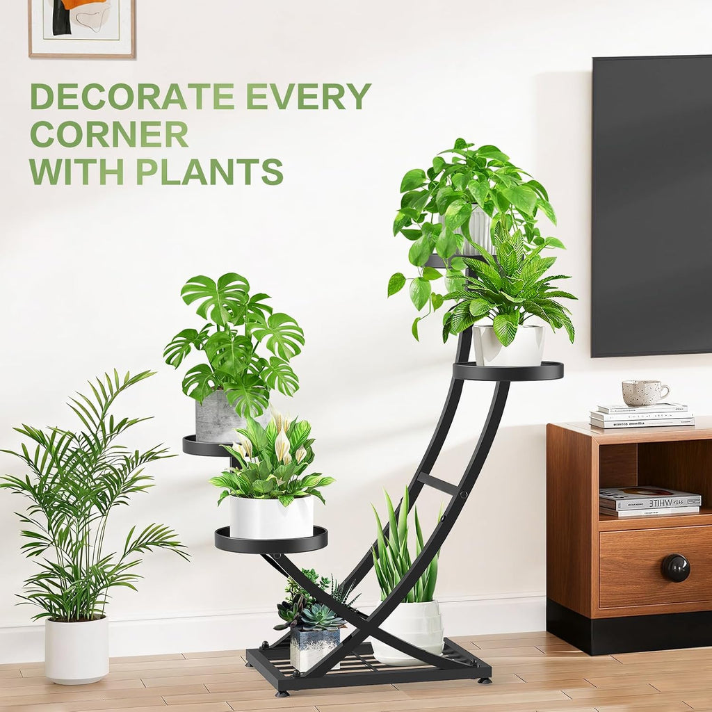 Outdoor Plant Stand Metal Plant Stand Indoor, 5 Tier Heavy Duty Corner Plant Stands, Plant Shelf for Tall Plant Holder