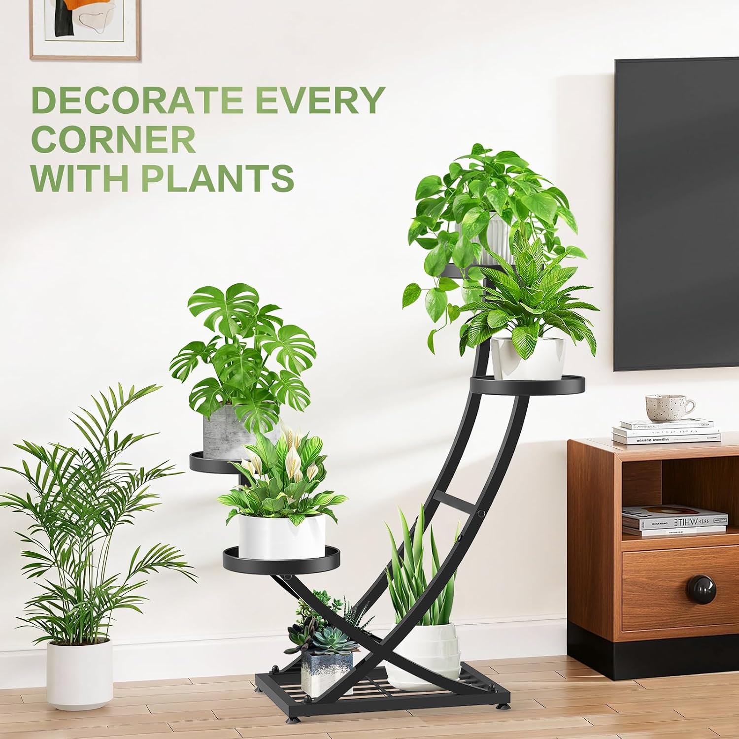 Outdoor Plant Stand Metal Plant Stand Indoor, 5 Tier Heavy Duty Corner Plant Stands, Plant Shelf for Tall Plant Holder