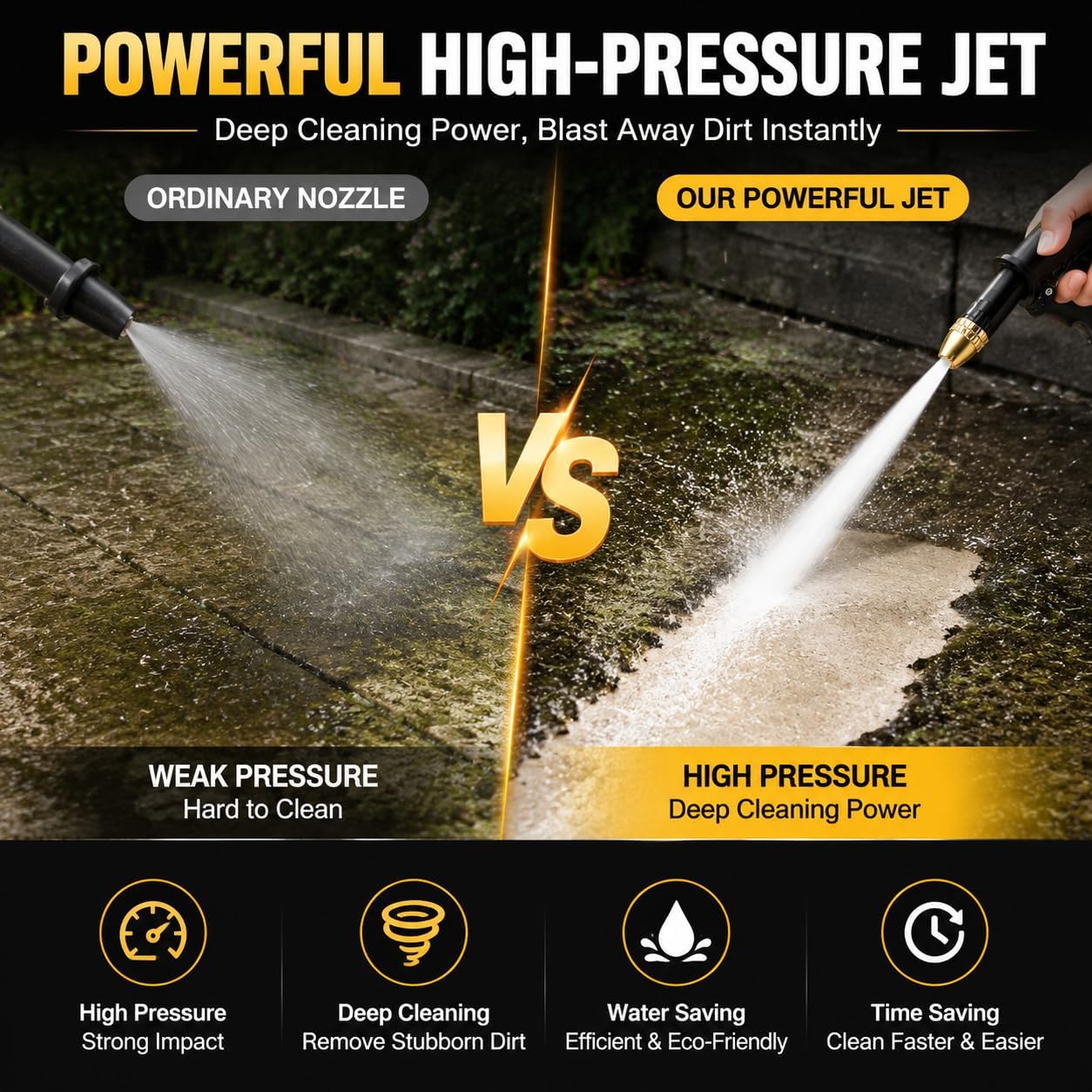 High Pressure Hose Nozzle, 2026 Upgraded Heavy Duty Water Spray Gun with 5 Adjustable Spray Modes, Metal Garden Hose