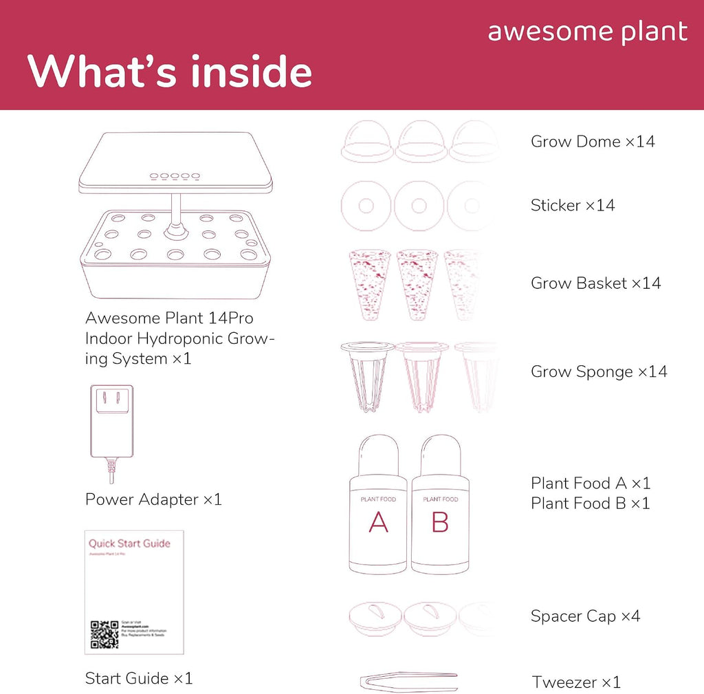 14Pro Hydroponics Growing System Kit (14 Pods), Large Indoor Herb Garden Kit with 5L Watertank, LED Grow Light, Perfect