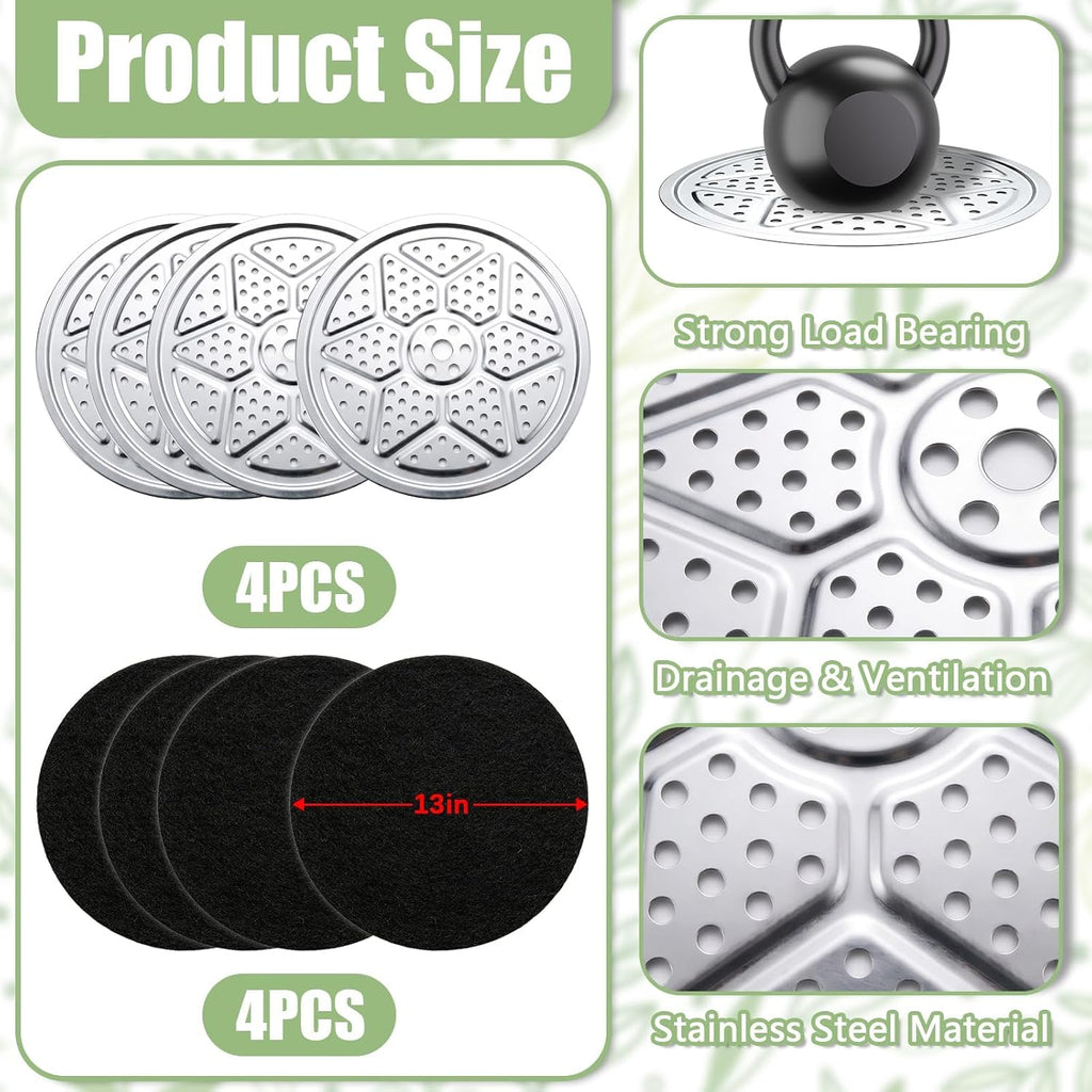 8PCS Round Planter Inserts, 13" Planter Pot Filler Insert for Large Tall Pots with Drainage Holes, Reusable Liner Use