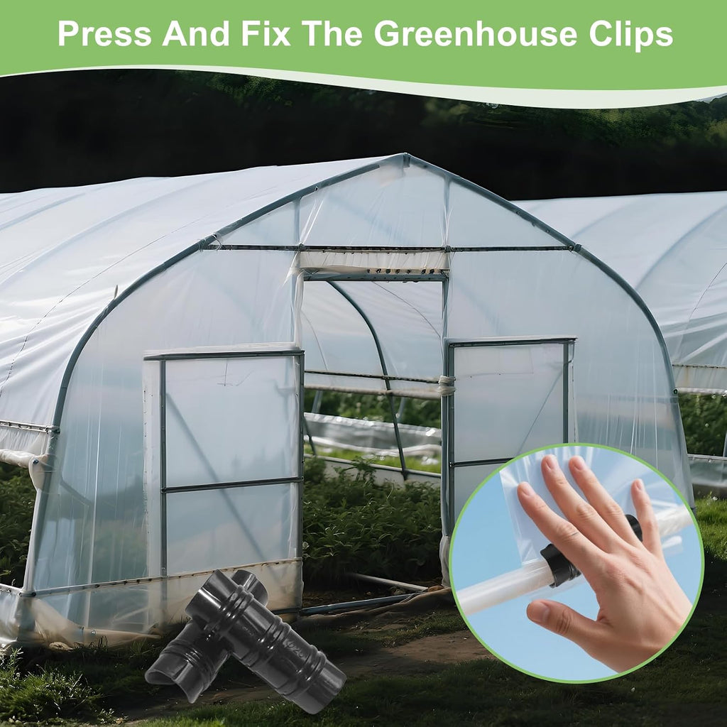 60PCS Greenhouse Clips, 1 Inch Greenhouse Clamps, Gardening and Farming Tube Clips, ABS Plastic Clamps for PVC Pipe