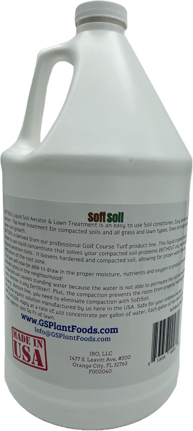 Soft Soil Liquid Soil Aerator & Lawn Treatment to Fix Compacted Soils, Improve Drainage with Non-Mechanical Liquid