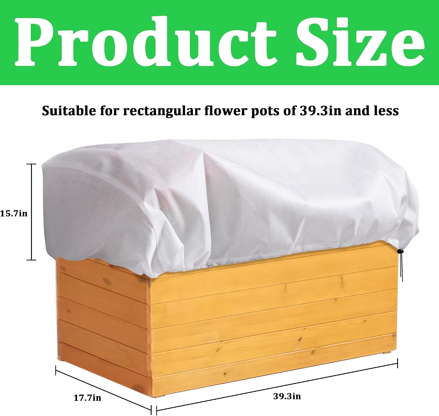 DECOHS 3 Pcs Rectangular Winter Plant Freeze Protection Cover - 39.3" x 17.7" x 15.7" Balcony Planter Box Cover - Frost