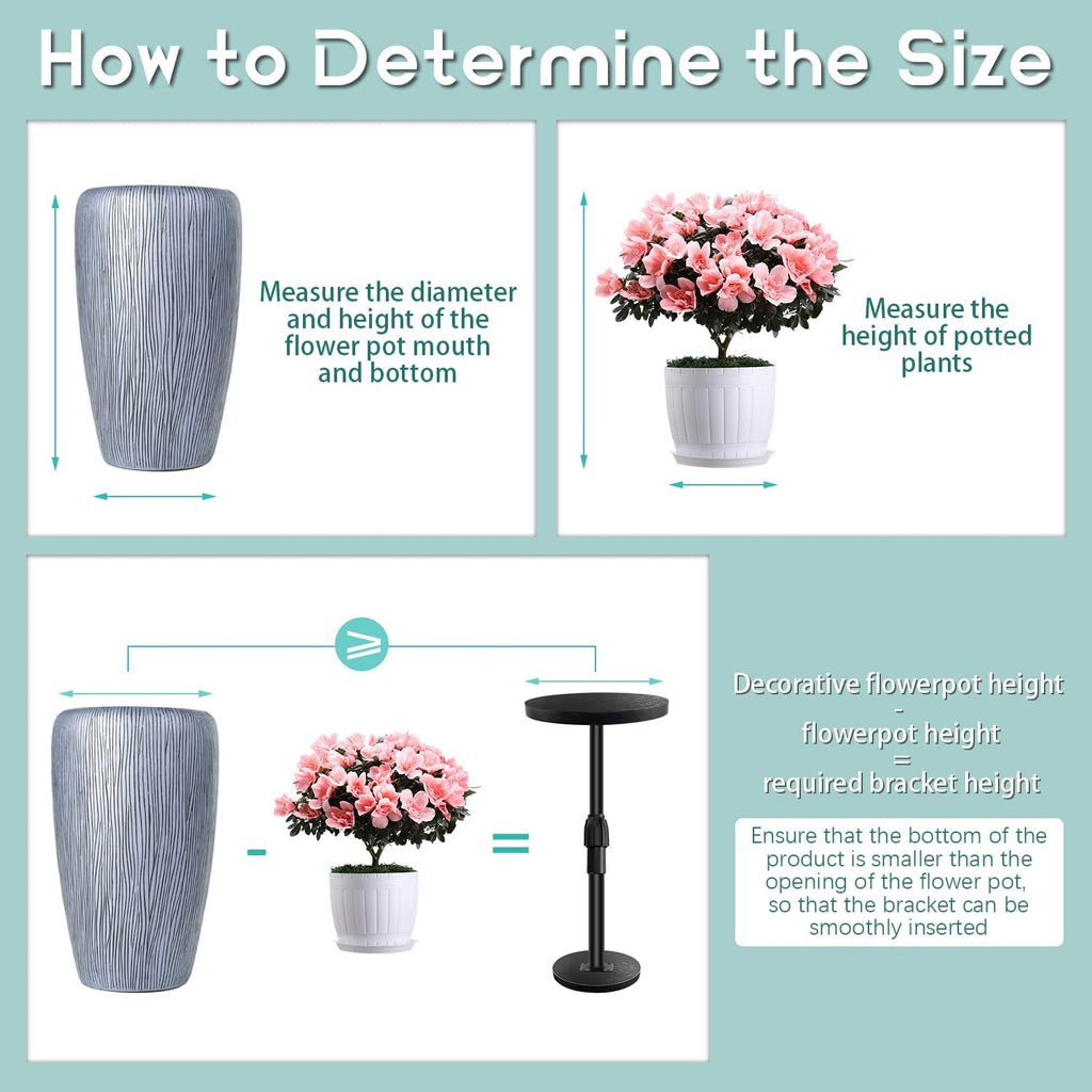 2 Pack Adjustable Height Plant Risers for Inside Pots 12-21" Planter Inserts with 6" 8" 10" Base Rise Planter Lift