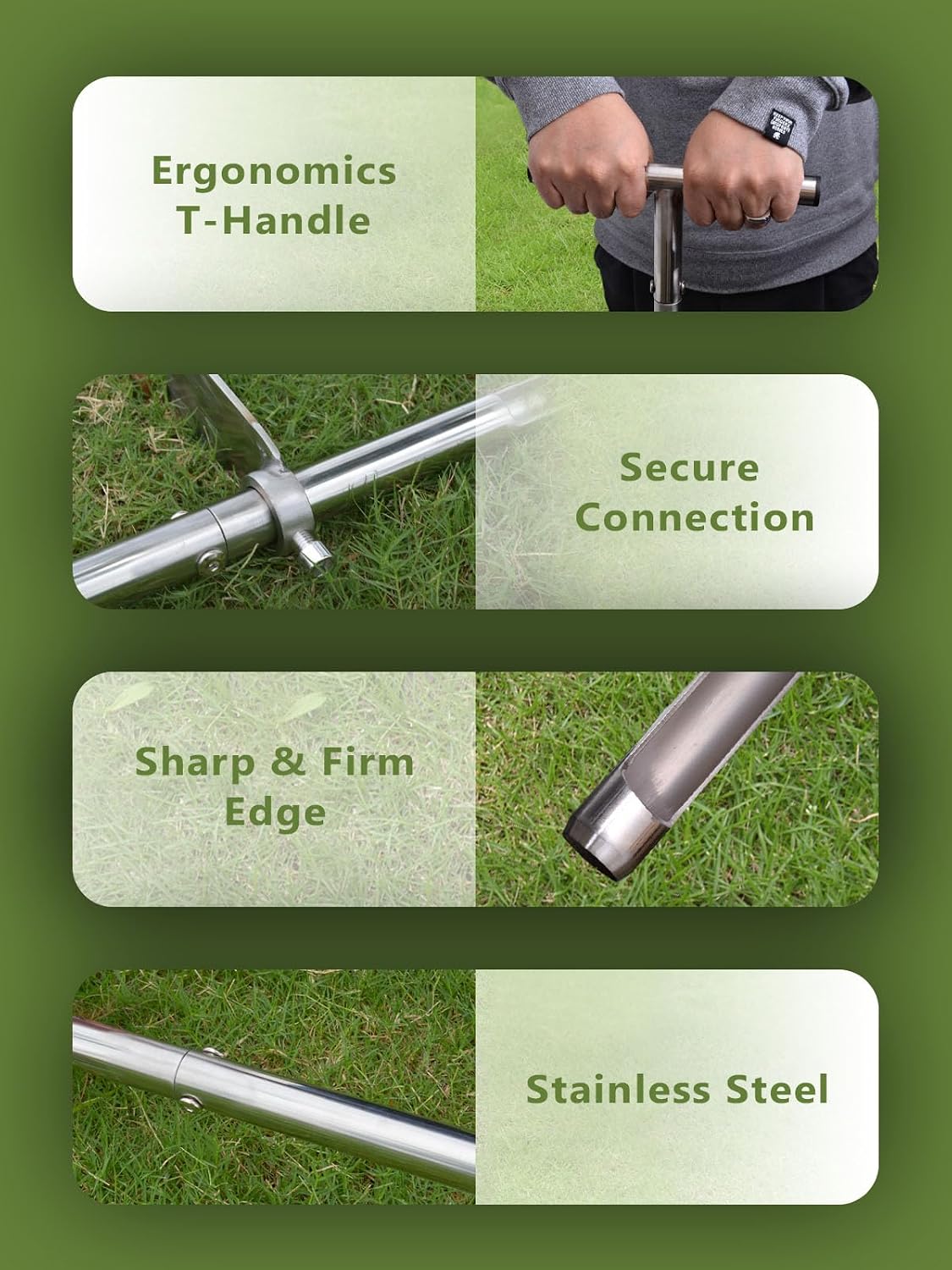 Soil Probe 36 Inches, Soil Sample Probe Stainless Steel, Soil Sampler Probes Rod for Soil Sampling, Soil Test Kit for