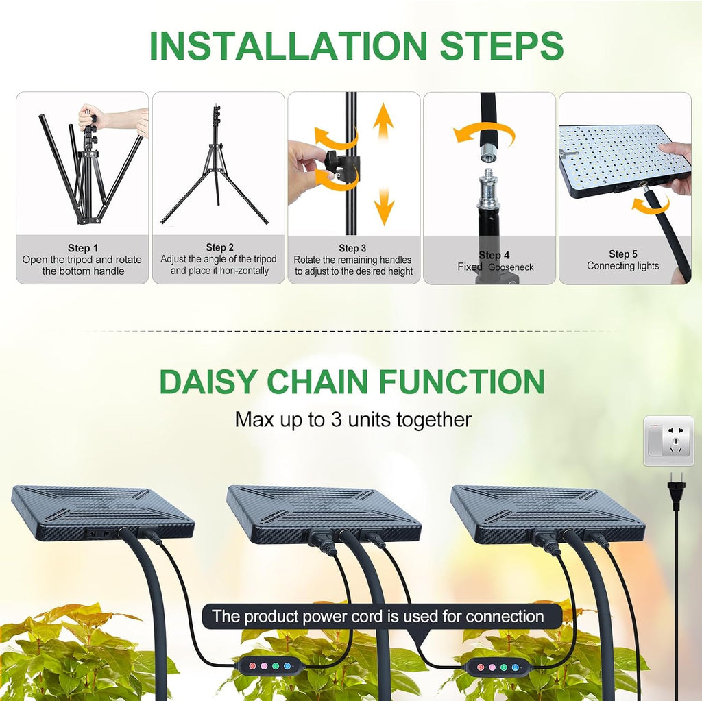 2026 Tabletop Grow Lights for Indoor Plants, Seed Starting, Bonsai, 4/8/12/16/20H Timer, 25 Watt Power Draw, Bright