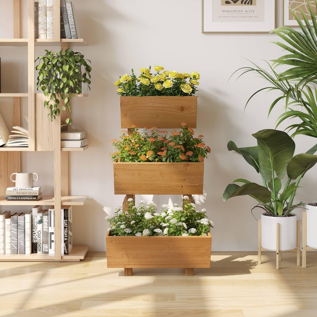 3 Tier Vertical Garden Planter Raised Garden Bed Tiered Planter Box Outdoor | Wood Planter Box Plant Stand Gardening