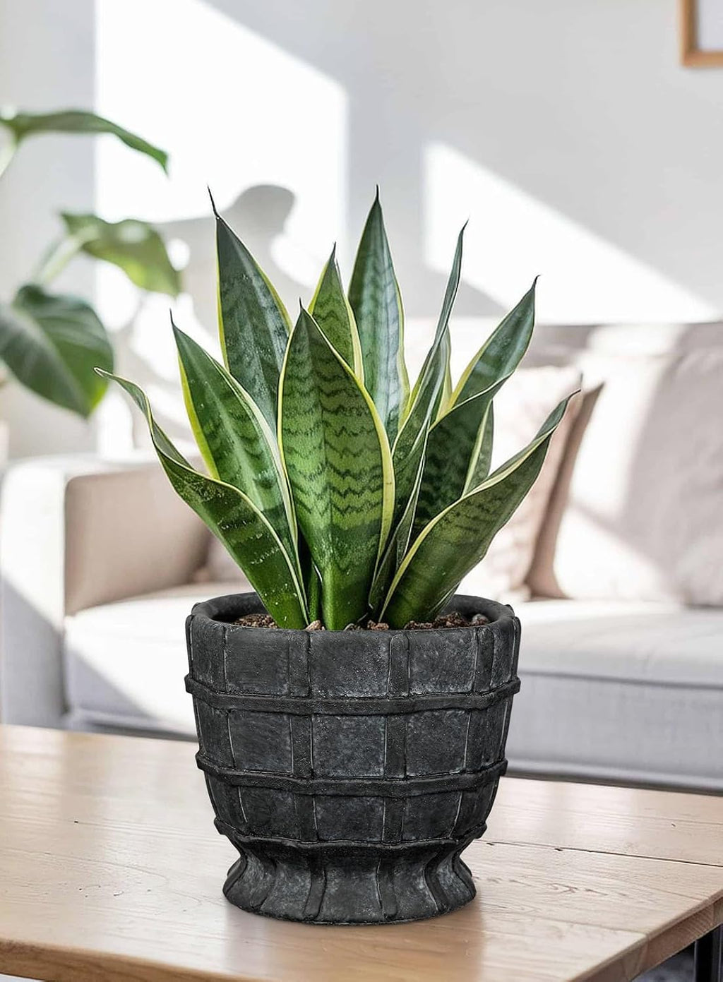 6" Black Ceramic Plant Pots with Drainage Hole, Rustic Flower Pots for Indoor Plants, Outdoor Decorative Ceramic