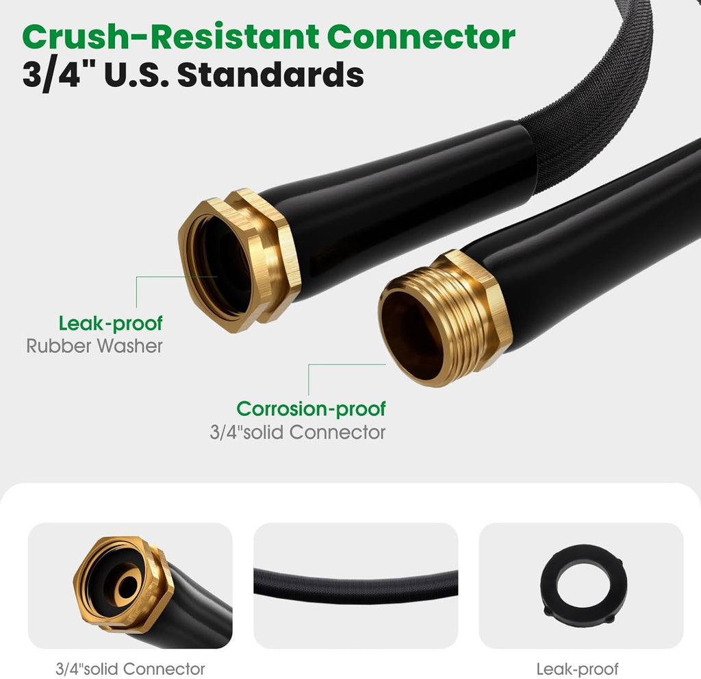 Garden Hose 100FT, Non-Expanding Water Hose Ultra Lightweight | Kink-Free, Burst-Resistant, Lead-Free, Durable &
