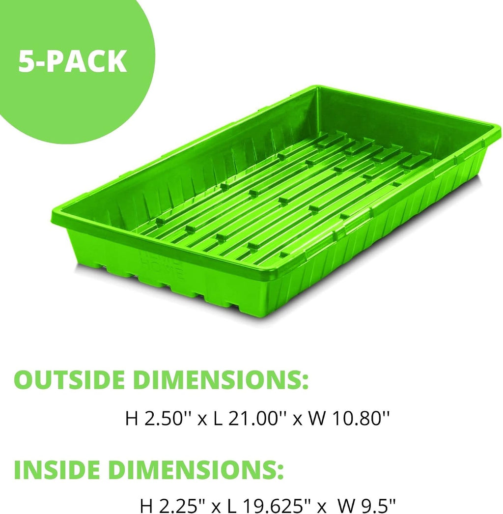 1020 Seed Starting Trays, Plant Tray, Microgreens Growing Trays, Plastic Seed Trays, Reusable Seedling Tray, 5-Pack