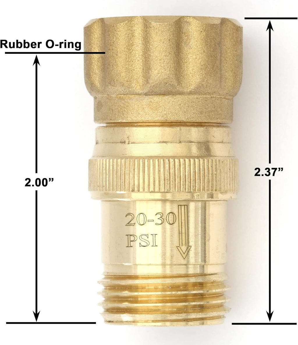 Heavy Duty 25 psi Water Pressure Regulator 3/4 inch Hose Thread Drip Irrigation System Pressure Reducer, Lead-Free