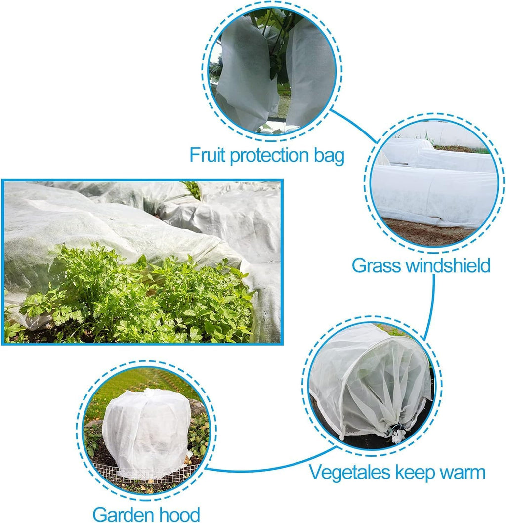 NONMON 2 Pack Plant Covers Freeze Protection 10 x 30FT 1.2oz Frost Cloths | 2.2oz Trees Covers Frost Blanket Plant