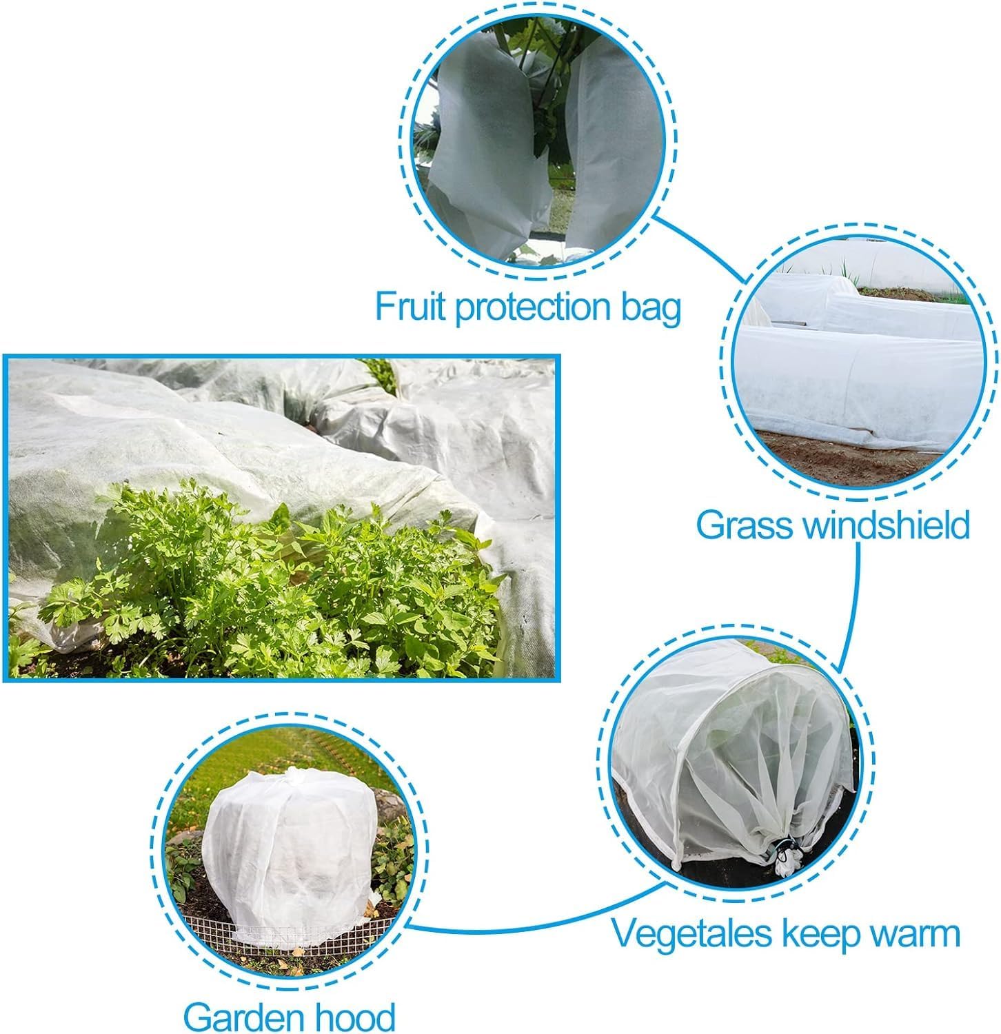 NONMON 2 Pack Plant Covers Freeze Protection 10 x 30FT 1.2oz Frost Cloths | 2.2oz Trees Covers Frost Blanket Plant