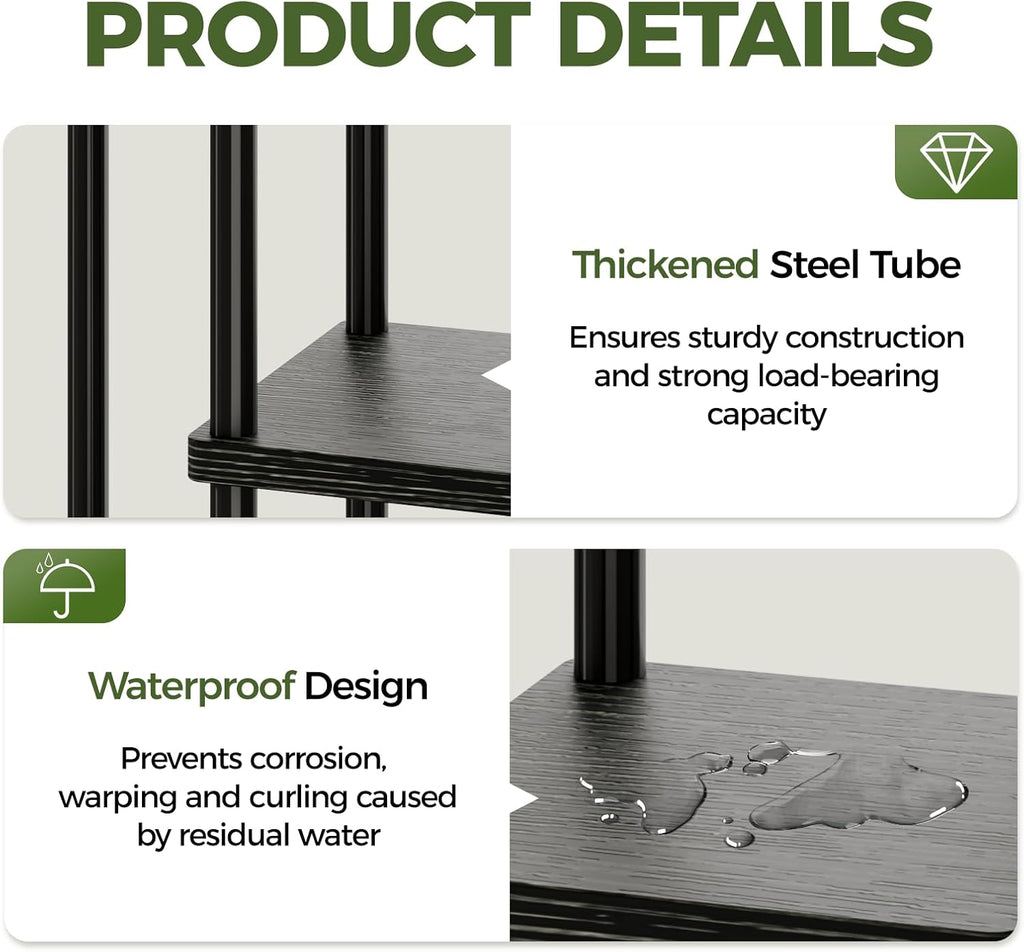 Bamworld Tall Plant Stand Indoor, 6 Tier Metal Plant Shelf for Multiple Plants, Tiered Flower Pot Stands for Patio