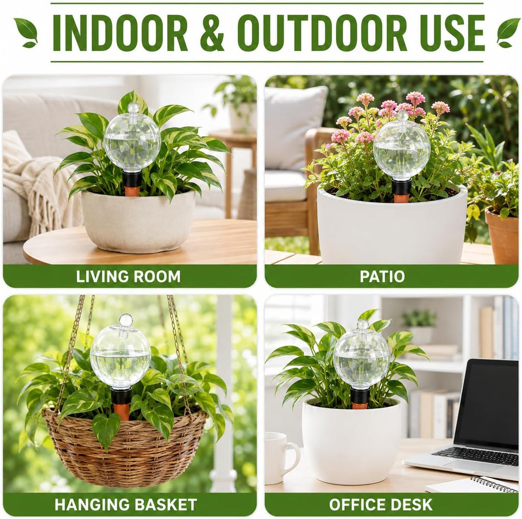 26 oz Large Self Watering Globes, Top Fill Terracotta Spikes, 2 Pack | 750 ml top-fill reservoir with slow-release