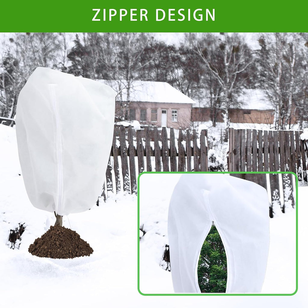 Garutom Plant Covers Freeze Protection 78" x 89" 2.2 oz, Large Size Bag Frost Cloth Plants Jacket Drawstring and Zipper