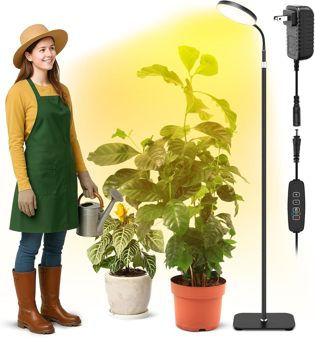 Grow Light Indoor Plants, 20W Full Spectrum Lamp, Height Adjustable Stand
