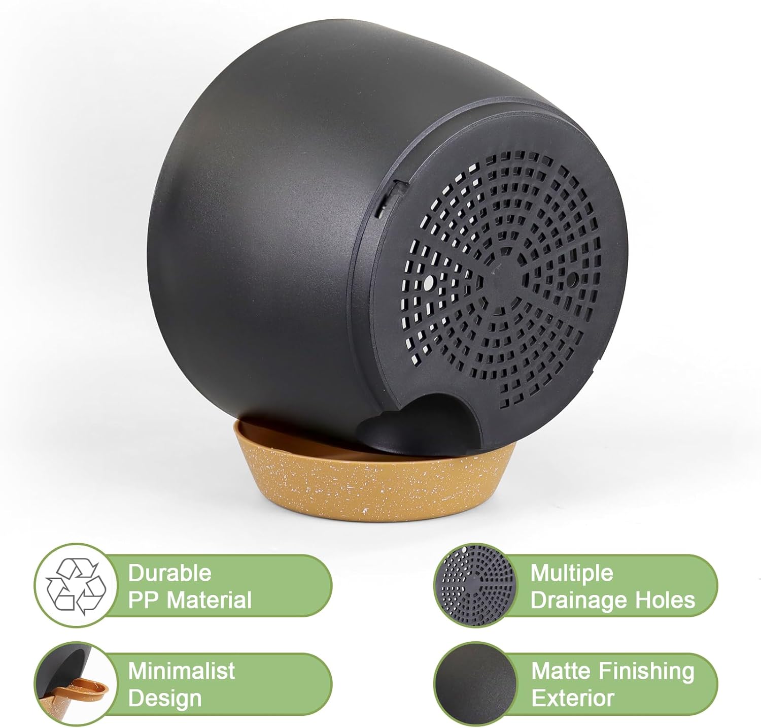 WSMKSZ 12/10/9 inch Large Self Watering Pots, Planter, Plant Pots with Mesh Drainage Holes for Indoor Outdoor Garden